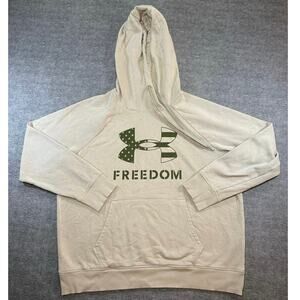 Under Armour Womens Hoodie Sweatshirt-Large/Beige+Dark Green/Freedom Collection